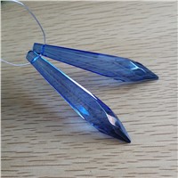 76mm 10 units lt blue Multifaceted Crystal Icicle Chandelier Lighting Prism Hanging Trimming Parts For Sale
