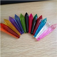 10 units 76mm Mixed Color Crystal Glass Chandelier Icicle Drop Trimming Prisms For Lighting Pendant Decoration