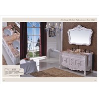 wood color bathroom cabinet/cheap solid wood bathroom vanity