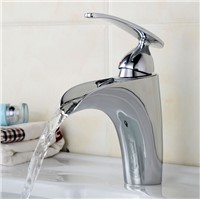 becola brass chrome faucet waterfall basin faucet Hot and Cold Water bathroom faucet deck mounted B-0008M