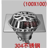 Square 3 inch 100*100mm SUS304 stainless steel balcony Floor drain Garden,outdoor Large flow drain