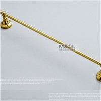 Wholesale And Retail Polished Golden Brass Bathroom Towel Rack Holder Towel Bar Crystal Hooks Hanger Wall Mounted