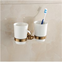 space aluminum antique porcelain Double tumbler cup holder toothbrush holder bathroom accessory bathroom furniture toilet