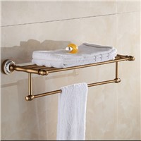 Space aluminum bath towel rack bathroom towel holder Antique Double towel shelf
