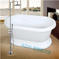 Bathtub Faucets Inspire Round Shower Head Spray Water Mixers Floor Stand Bathroom Shower Sauna Kit LDTZ017
