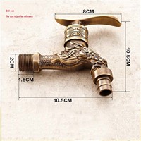 Made in China dragon  Antique Brass animal design  Mop Pool Tap Wall Mount Single Cold Water Washing Machine Faucet