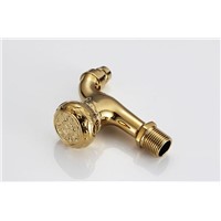 Luxury Gold Color Cross Handle Bathroom Laundry Washing Machine Faucet Laundry Outdoor Garden Single Cold Tap