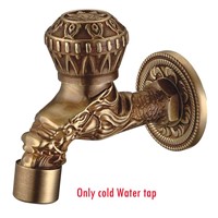 China dragon  Antique Brass animal design  Mop Pool Tap Wall Mount Single Cold Water Washing Machine Faucet