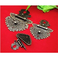 40Pcs Antique wooden wine box hasp lock buckle alloy drawer hinge decorative buckle safety clasp buckle KF571