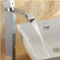 Luxury Countertop Bathroom Basin Faucet Waterfall Spout Vanity Sink Mixer Tap Kitchen Faucet