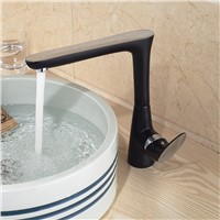 Creative Vertical Neck Basin Mixer Faucet Deck Mount Chrome &amp;amp;amp; Black Bathroom Hot Cold Water Taps Single Handle