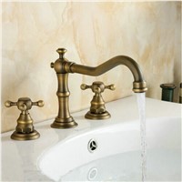 New Arrival Classic Antique Brass Deck Mounted Shower Bathtub Faucet Wholesale Double Handle Basin Sink Mixer Taps BF1001