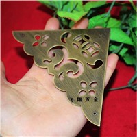 105MM brass copper wrap angle Corner gusset Ming and Qing antique furniture, copper fittings single gusset