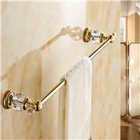 Wholesale And Retail Modern Crystal Wall Mounted Bathroom Towel Rack Holder Single Bar Towel Rack Holder Golden Finish