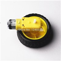 10pcs/lot Smart Car Robot Plastic DC 3V-6V Drive Gear Motor +tyre+for Tire Wheel