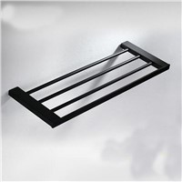 Wholesale And Retail Oil Rubbed Bronze Shelf Towel Rack Holder Clothes Shelf Single Wall Mounted Black Towel Rack