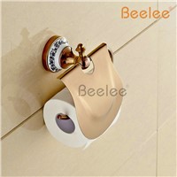 Beelee BA7910RG  Toilet Paper Holder with Cover Rose Golden Antique Brass Wall-mounted Toilet Roll Holder, Bathroom Accessories