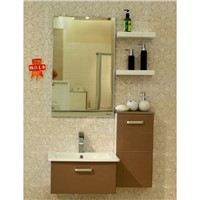 Coffee Color Flashing Lacquer Modern PVC Bathroom Cabinets OP-P1124A