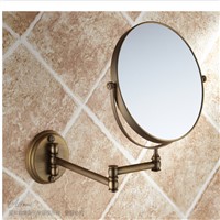 Wholesale And Retail Bathroom Wall Mount Antique Brass Beauty Make Up Mirror 8&amp;amp;quot; Round Double Sides Mirror Magnifying Mirror