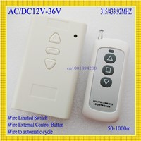 AC DC 12V 24V 36V Motor Remote Control Switch 2CH Motor Up Down Stop Forwards Receiver Wireless Switch ASK Learning Functional