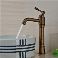Antique Brass Single Handle Bathroom Basin Mixer Tap One Hole Sink Faucet