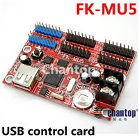 FK-MU5 USB led control card max 96pcs p10 module support 1536*32 ,768*64pixels LED screen display  controller with 4*hub12 port