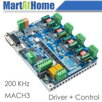 2in1 USB MACH3 4 Axis Stepper Driver Board &amp;amp;amp; Control Board 200KHz 4A Support MPG #SM852 @SD