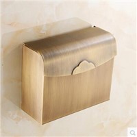 Luxury Solid thick 100% copper European antique closed waterproof box of toilet paper holder tissue washroom paper box rewinder