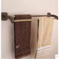 European classical home decoration Full Copper Antique English Palace carved dark towel rack double towel hanging bar