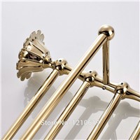 Newly Euro Style Bath Towel Holder w/ Towel Bar Gold Plate Crystal Towel Rack Shelf Wall Mounted