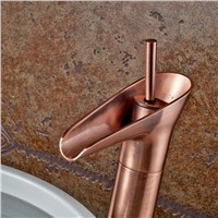 Creative Design Waterfall Countertop Basin Faucet Deck Mount Bathroom Mixer Tap with Hot Cold Water