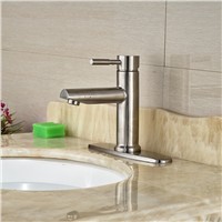 8 inches Hole Cover Countertop Sink Mixer Taps One Hole Vessel Sink Bathroom Faucet Brushed Nickel