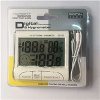 HOT!!! Mini Weather Station LCD Digital Indoor Outdoor Thermometer Hygrometer Meter With Clock And Temperature Sensor Probe