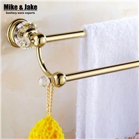 Golden crystal double Towel Bar,Towel Holder,Gold Finished,Bath Products,Bathroom Accessories towel bars