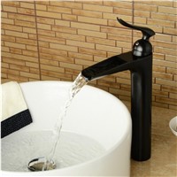 Bathroom tall ORB faucet black basin faucet waterfall sink mixer nickel brushed water faucet brushed bathroom faucet high tap