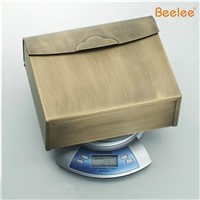 Beelee Antique Aluminum Alloy wall mounted waterproof paper box 1 bathroom toilet tissue holder square style accessories