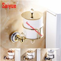 High Quality Luxury Crystal Decoration Gold Brass WC  Toilet Paper roll  Holders Waterproof Tissue box Bathroom Accessories