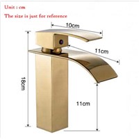 New Luxury Fashion Solid Brass Square Deck Mounted Waterfall Basin Faucet Sink Faucet Bathroom Faucet Single Handle