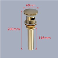 Solid Brass Bathroom Lavatory Sink Bath Bounce Pop Up Drain With Gold Finish bathroom parts faucet accessories