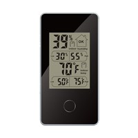 Mini Wireless Weather Station Indoor Digital Thermometer Hygrometer Monitor Black Max/ Min Data Records of Temperature/humidity