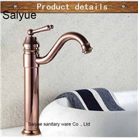 New arrival  Rose Gold Luxurious Long Brass Single Handle Kitchen Bathroom Hot &amp;amp;amp; Cold Basin Water Sink Mixer Taps Faucet