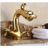 New arrival high quality gold cold and hot bathroom basin faucet sink faucet with 50cm plumbing hose