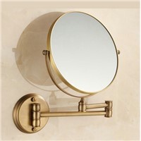 Antique folding bathroom makeup sided mirror retractable folding magnifier beauty mirror