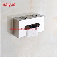 Hollow Square Bathroom salle de bain Accessories 304 Stainless Steel Toilet Paper Holder WC Cover  Roll Tissue Rack Shelf