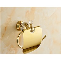 High Quality Gold Toilet Paper Holder with diamond,Paper Roll Holder,Tissue Holder,Solid Brass -Bathroom Accessories Products