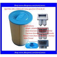 hot tub spa filter Length 205mm Outer diameter 150mm Inner Diametre top semi-circular handle 38mm SAE thread
