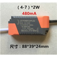 LED driver AC 86- 265V 450mA - 480mA ( 4 - 7 )*2W  Power Supply Transformer Ballast for Canister Celling Light Spotlight LED