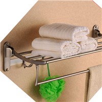 Foldable Bathroom towel rack holder doubl tier antique brass storage wall shelf with hook bathroom accessories