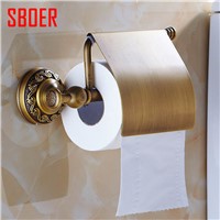 New arrival Antique Brass Toilet Paper Holder Roll Tissue Bracket with cover Wall Mounted