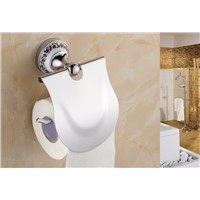 Hot sell Bathroom Accessories Blue &amp;amp;amp; White Porcelain Solid Brass Golden Finish Toilet Paper Holder/Bathroom Product